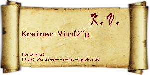 Kreiner Virág névjegykártya